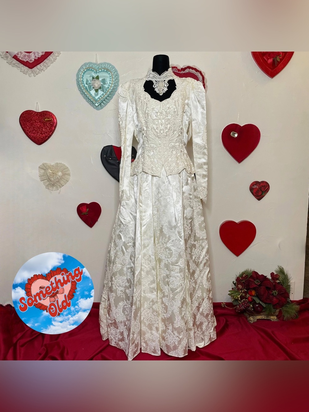 NWT JESSICA MCCLINTOCK IVORY LACE HIGH NECK VAMPIRE SOUTHERN GOTH WEDDING GOWN